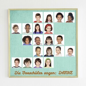 Fotocollage „Vorschüler sagen Danke“ als Abschiedsgeschenk Kindergarten