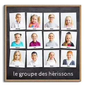Photo Collage Groupe Enfants Style Polaroid - Personnalisable pour École/Crèche