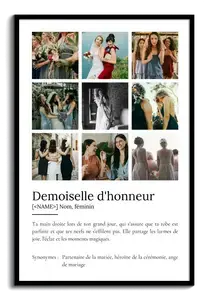 Poster Définition Personnalisé "Brautjungfer" – Cadeau Unique avec vos Photos