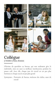 Poster Définition Personnalisé "Collègue" - Cadeau Unique avec Photo et Texte