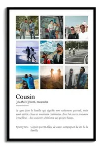 Créez un Poster Définition: 'Cousin' Cadeau Unique Personnalisé