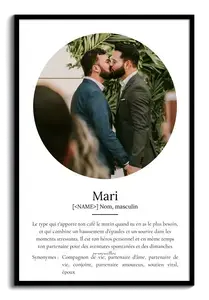 Poster Définition Personnalisé Ehemann - Cadeau Unique avec Photos et Texte Modifiables