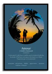 Poster Définition Amour personnalisé - Cadeau unique avec photo et texte ajustable