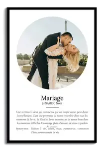 Poster Définition Mariage Personnalisé avec Photos et Texte - Cadeau Idée Unique