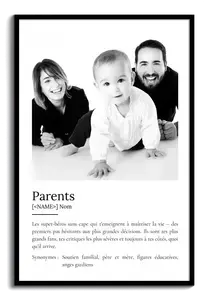 Poster Définition Personnalisé "Parents" - Cadeau Unique et Significatif