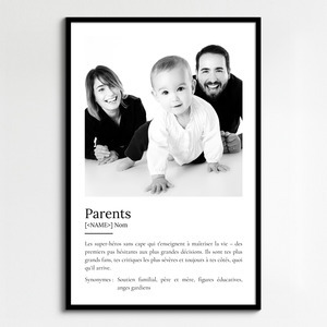 Poster Définition Personnalisé "Parents" - Cadeau Unique et Significatif