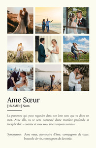 Poster Définition Personnalisé: Soulmate, Cadeau avec Photo et Texte Unique