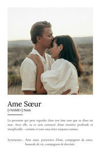 Poster Définition Personnalisé: Soulmate, Cadeau avec Photo et Texte Unique
