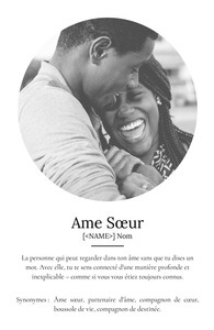 Poster Définition Personnalisé: Soulmate, Cadeau avec Photo et Texte Unique