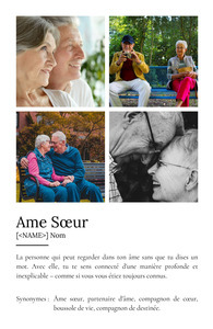 Poster Définition Personnalisé: Soulmate, Cadeau avec Photo et Texte Unique