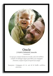 Poster définition personnalisé "Oncle" - Créez votre cadeau unique