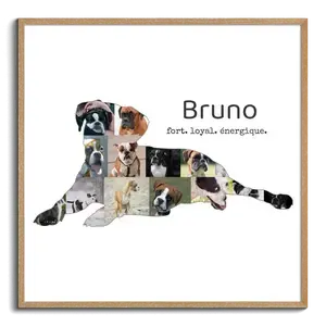 Collage Photo Personnalisée Boxer - Créez votre Souvenir Canin