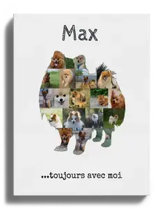 Créez une Silhouette Chien Spitz Personnalisée avec Vos Photos et Texte