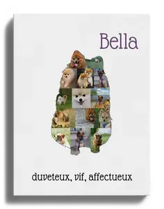 Créez une Silhouette Chien Spitz Personnalisée avec Vos Photos et Texte
