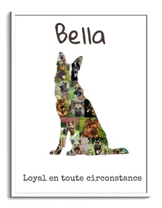 Collage Photo Silhouette Chien - Personnalisez avec Vos Photos et Texte