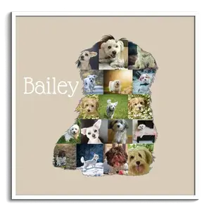 Collage Silhouette Havaneser Photo Personnalisable Chien