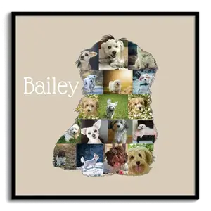 Collage Silhouette Havaneser Photo Personnalisable Chien