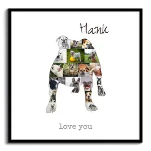 Collage Photo Personnalisée Bulldog pour Propriétaires de Chiens