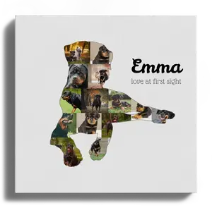 Collage Photo Silhouette Rottweiler - Créez un Souvenir de Votre Chien