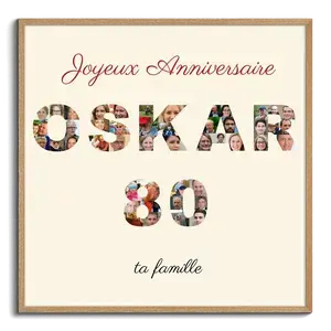 Créez Collage Photo Anniversaire Sur-Mesure - Nom & Âge שpersonnalisés