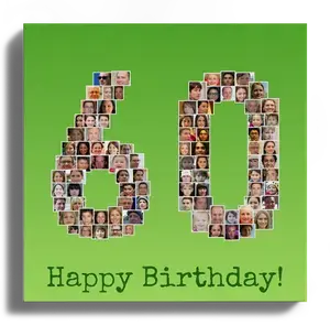 Collage Numéros 60 - Alu-Dibond - Anniversaire Personnalisé