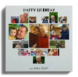 Herz-Fotocollage aus deinen Fotos - jetzt gestalten als Geschenk zum Geburtstag Herz-Fotocollage aus deinen Fotos - jetzt gestalten als Geschenk zum Geburtstag