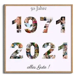 Jahreszahlen-Fotocollage – Gestalte 1975–2025 mit deinen Fotos, für Geburtstag & Jubiläum Jahreszahlen-Fotocollage – Gestalte 1975–2025 mit deinen Fotos, für Geburtstag & Jubiläum
