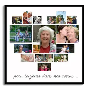 Créez un poster collage cœur personnalisé pour Mamie