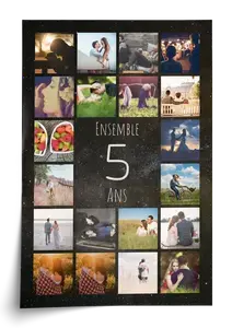 Créez un collage photo n° 5 personnalisé – cadeau 5 ans: anniversaire, mariage, entreprise Créez un collage photo n° 5 personnalisé – cadeau 5 ans: anniversaire, mariage, entreprise