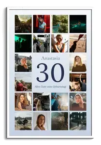 Gestalte deine Zahl 30 Fotocollage: für 30. Geburtstag, Hochzeitstag, Firmenjubiläum