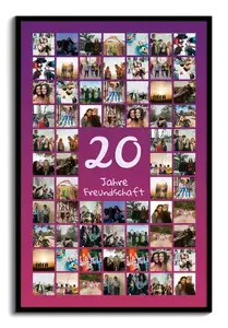 Zahlen-Collage 20 mit Name, Gruß und Fotos