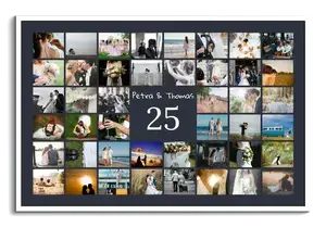 Créez votre collage photo 25 ans – noces d’argent, entreprise, anniversaire personnalisé