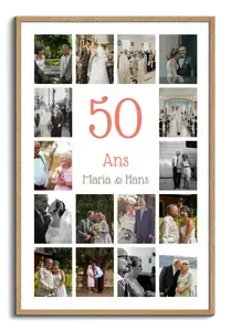 Collage photo chiffre anniversaire – Noces d'or