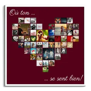 Créez votre Collage Cœur Émotionnelle avec Photos et Texte Personnalisé