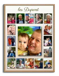 Collage Photo Famille Personnalisée - Poster Cadeau Mur Personnalisable