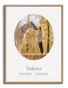 Créez un poster hommage cheval décédé – photo, nom et dates de vie