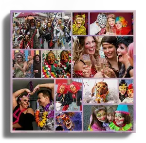 Collage photo Carnaval – créez le vôtre, familles et enfants déguisés, texte personnalisé