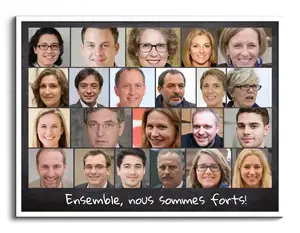 Collage Portrait d'Équipe: Cadeau Motivant pour Bureau ou Événements