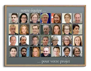 Créez une collab photo d'équipe "Notre équipe pour votre projet"