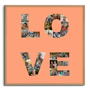 Collage Photo LOVE Personnalisée pour Cadeaux Romantiques