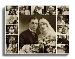 Collage Souvenir Sépia Personnalisée pour Hommage Émotionnel