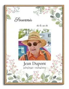 Souvenir de Vie - Photo Hommage Personnalisée Élégante