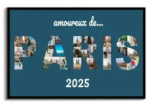 Créez votre collage lettres PARIS sur toile premium avec vos photos de vacances