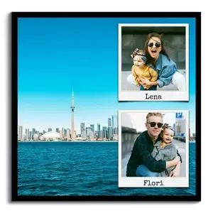 Collage photo voyage en acrylique personnalisée pour couples et familles