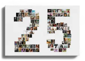 Créez un collage photo en chiffre 25 pour anniversaire ou célébration