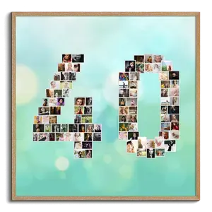 Collage Photo "40" pour Anniversaire ou Événement - Personnalisez et Offrez !