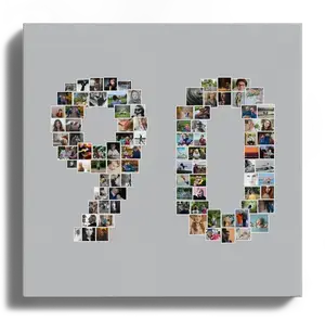 Créez un Collage Photo Chiffre 90 pour Anniversaires – Cadeau Personnalisé