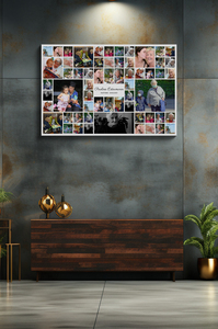 Trauercollage auf Leinwand – Rastercollage 70x50cm mit 60 Fotos