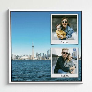 Collage photo voyage en acrylique personnalisée pour couples et familles