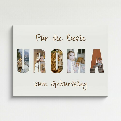 Geschenkidee zum Geburtstag - Buchstabencollage für Uroma.